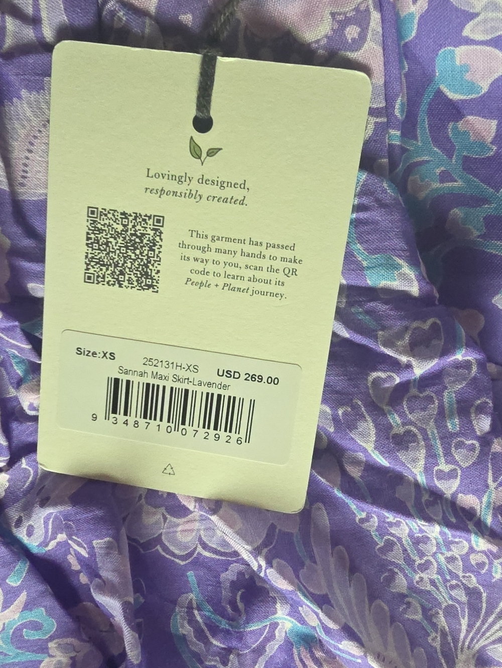 Spell Sannah Maxi Skirt Lavender Boho Tiered Maxi Skirt - Picture 6 of 10